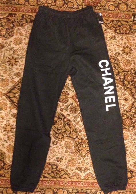 chanel sweatpants blue with clouds|Chanel pants near me.